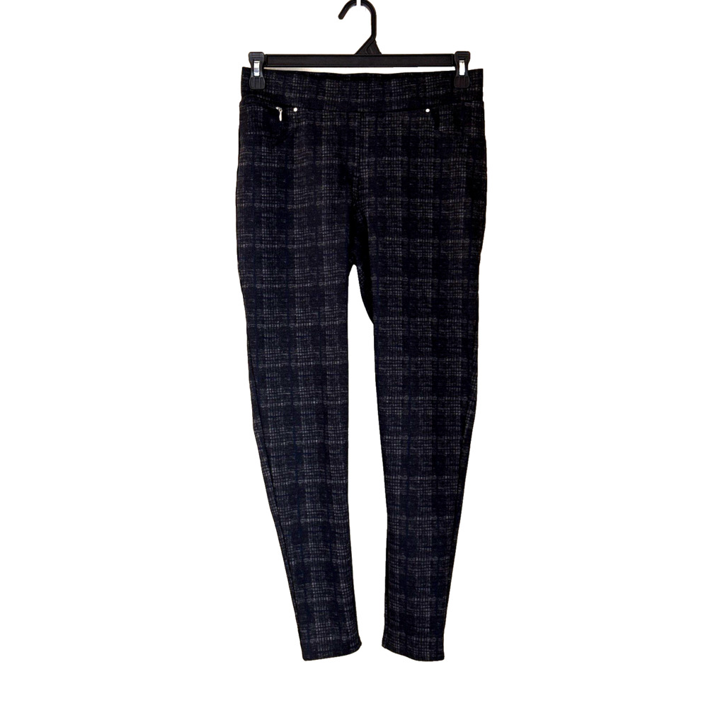 Retrology Womens Pants Comfort Waist Stretch Pull On Plaid, Size M